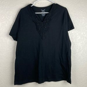 Faded Glory black top v neck